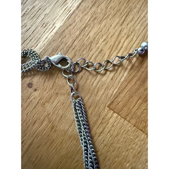 Handcrafted Tharu People Silver Alloy Multi-string Chain Bib Necklace - Picture 5 of 7